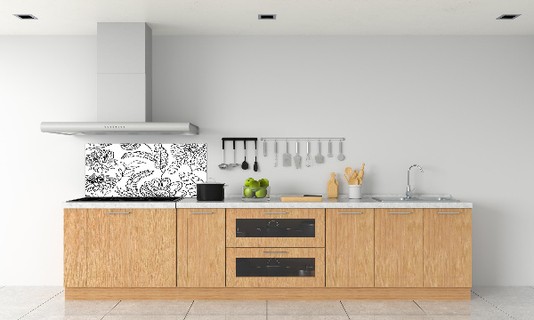 Spatscherm keuken Bloemenpatroon