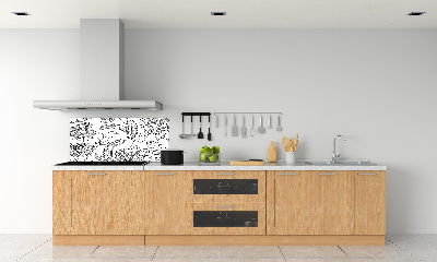 Spatscherm keuken Bloemenpatroon