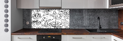 Spatscherm keuken Bloemenpatroon