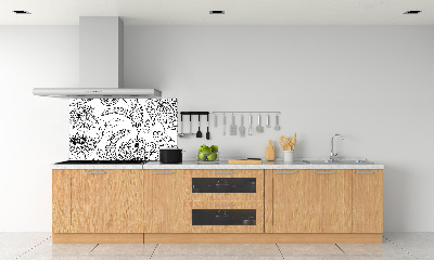 Spatscherm keuken Bloemenpatroon