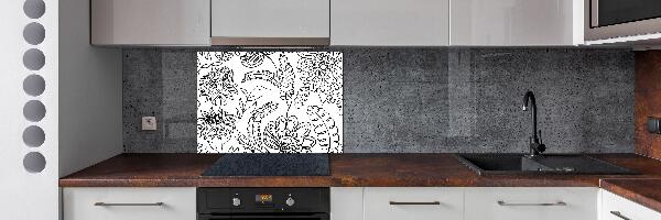 Spatscherm keuken Bloemenpatroon