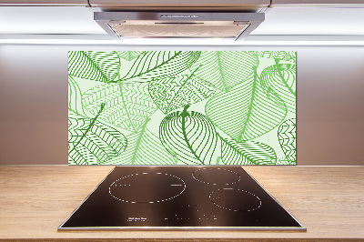 Spatplaat keuken Bladerenpatroon