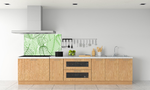 Spatplaat keuken Bladerenpatroon