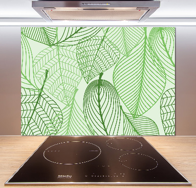 Spatplaat keuken Bladerenpatroon