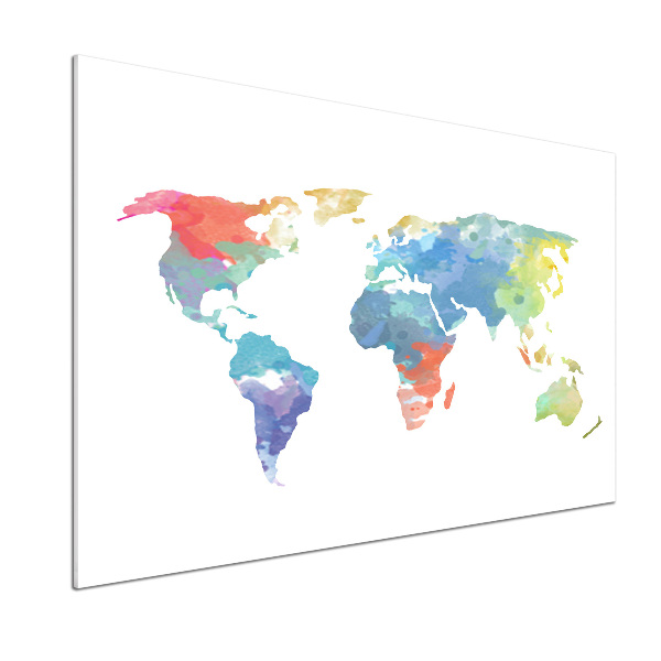 Glazen achterwand keuken Wereldkaart