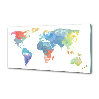 Glazen achterwand keuken Wereldkaart