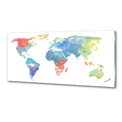 Glazen achterwand keuken Wereldkaart
