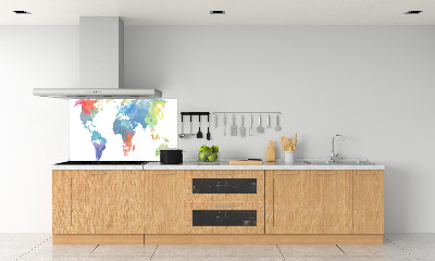 Glazen achterwand keuken Wereldkaart