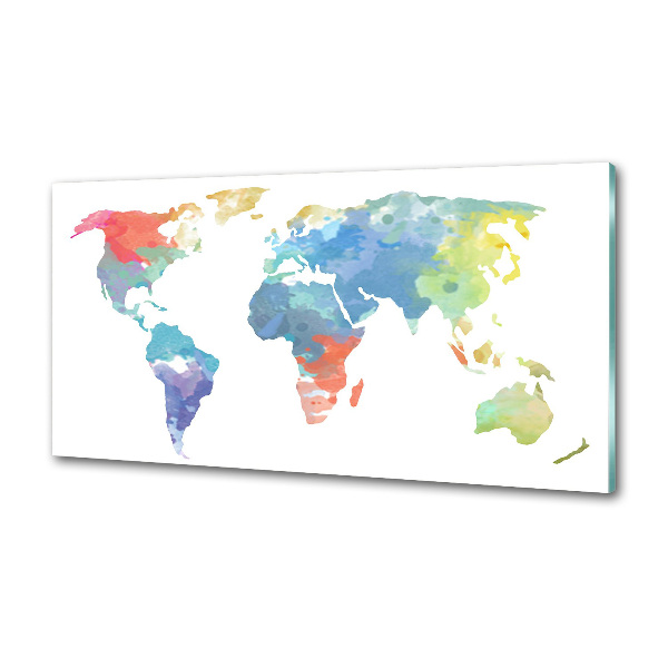 Glazen achterwand keuken Wereldkaart