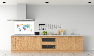 Glazen achterwand keuken Wereldkaart