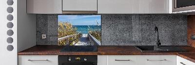 Spatscherm keuken duinen aan zee