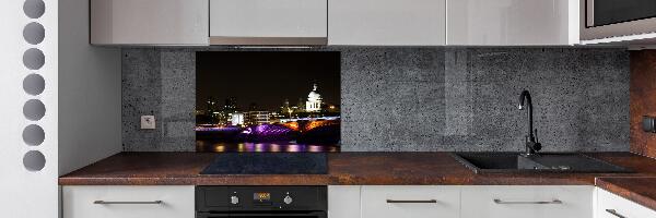 Achterwand keuken De brug 's nachts