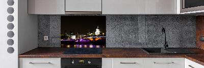 Achterwand keuken De brug 's nachts