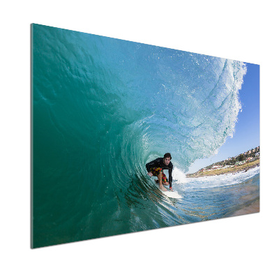 Achterwand keuken Surfer op een golf