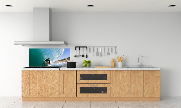 Achterwand keuken Surfer op een golf