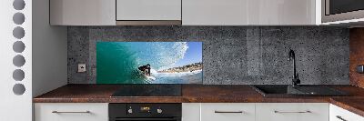 Achterwand keuken Surfer op een golf