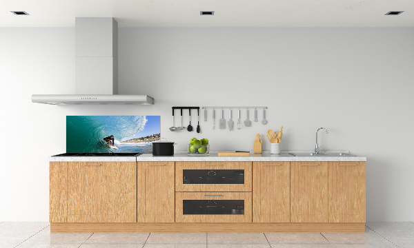 Achterwand keuken Surfer op een golf