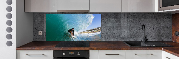 Achterwand keuken Surfer op een golf