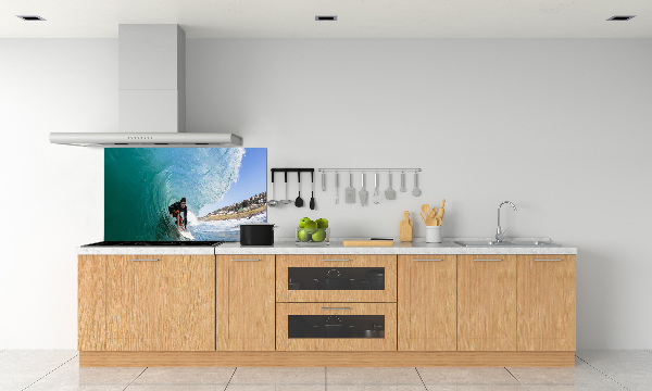 Achterwand keuken Surfer op een golf