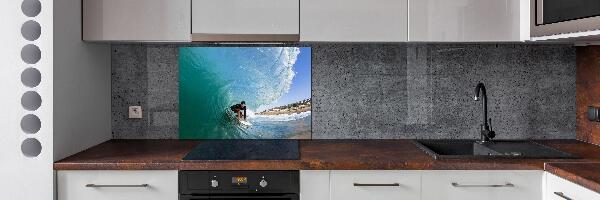 Achterwand keuken Surfer op een golf