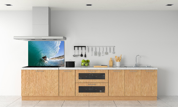 Achterwand keuken Surfer op een golf