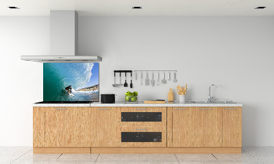 Achterwand keuken Surfer op een golf