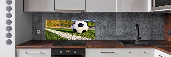 Spatscherm keuken De bal ligt in het doel.