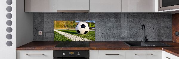 Spatscherm keuken De bal ligt in het doel.