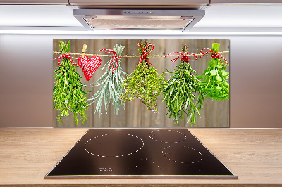 Spatplaat keuken Kruiden aan een touwtje