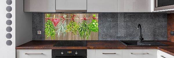 Spatplaat keuken Kruiden aan een touwtje
