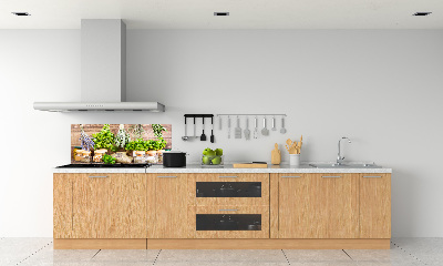 Glazen achterwand keuken Kruiden aan een touwtje