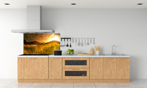 Glazen achterwand keuken Panorama van het Tatragebergte