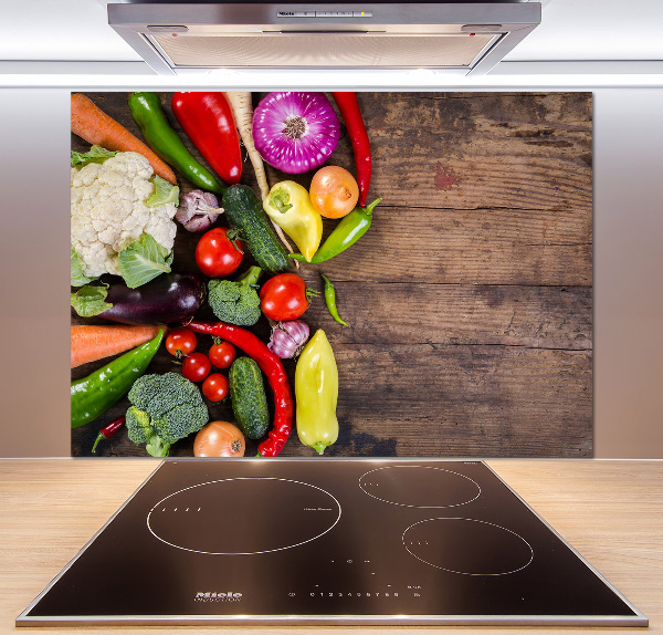 Panel szklany do kuchni Warzywa