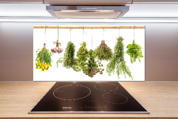 Spatplaat keuken Kruiden aan een touwtje