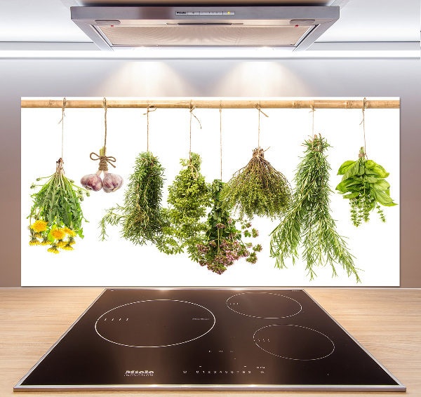 Spatplaat keuken Kruiden aan een touwtje