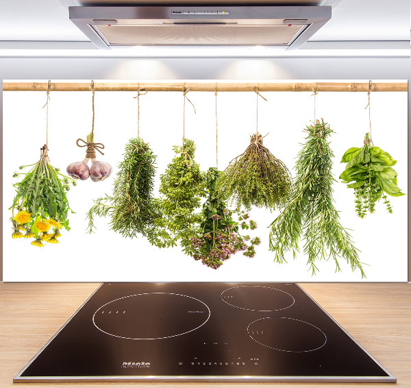 Spatplaat keuken Kruiden aan een touwtje