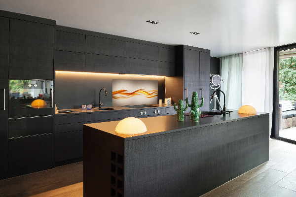 Glazen achterwand keuken Abstracte golven