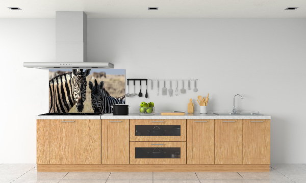 Spatplaat keuken Twee zebra's