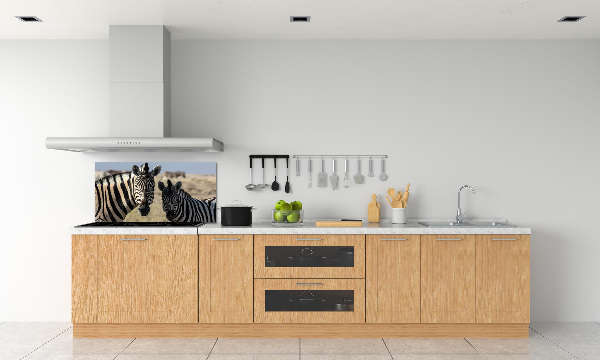 Spatplaat keuken Twee zebra's