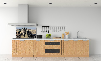 Spatplaat keuken Twee zebra's