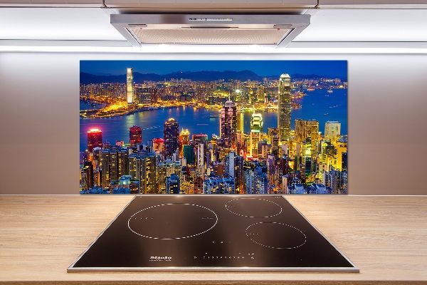 Spatplaat keuken Hong Kong 's nachts