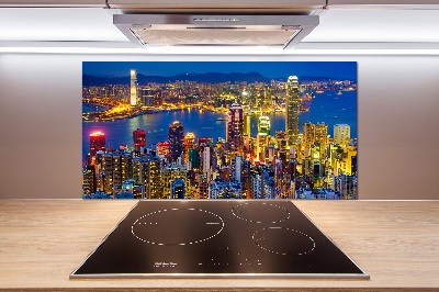 Spatplaat keuken Hong Kong 's nachts