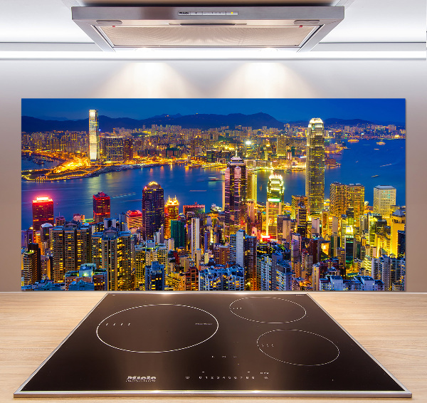 Spatplaat keuken Hong Kong 's nachts