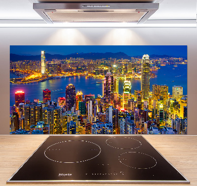 Spatplaat keuken Hong Kong 's nachts