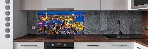 Spatplaat keuken Hong Kong 's nachts