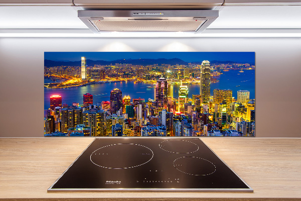 Spatplaat keuken Hong Kong 's nachts