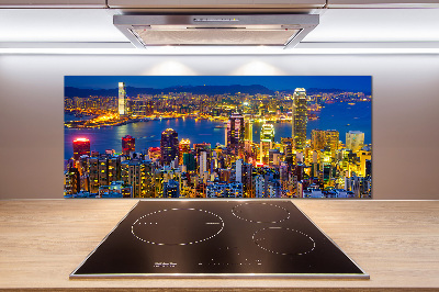 Spatplaat keuken Hong Kong 's nachts