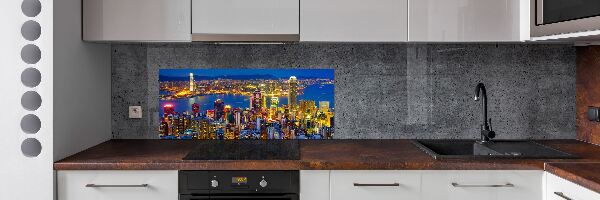 Spatplaat keuken Hong Kong 's nachts