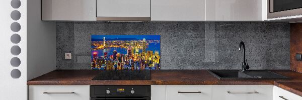 Spatplaat keuken Hong Kong 's nachts