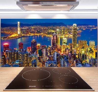 Spatplaat keuken Hong Kong 's nachts